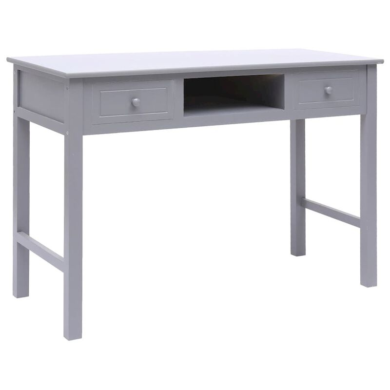 Desk Grey Paulownia wood, Poplar wood Medium Desk Rectangular