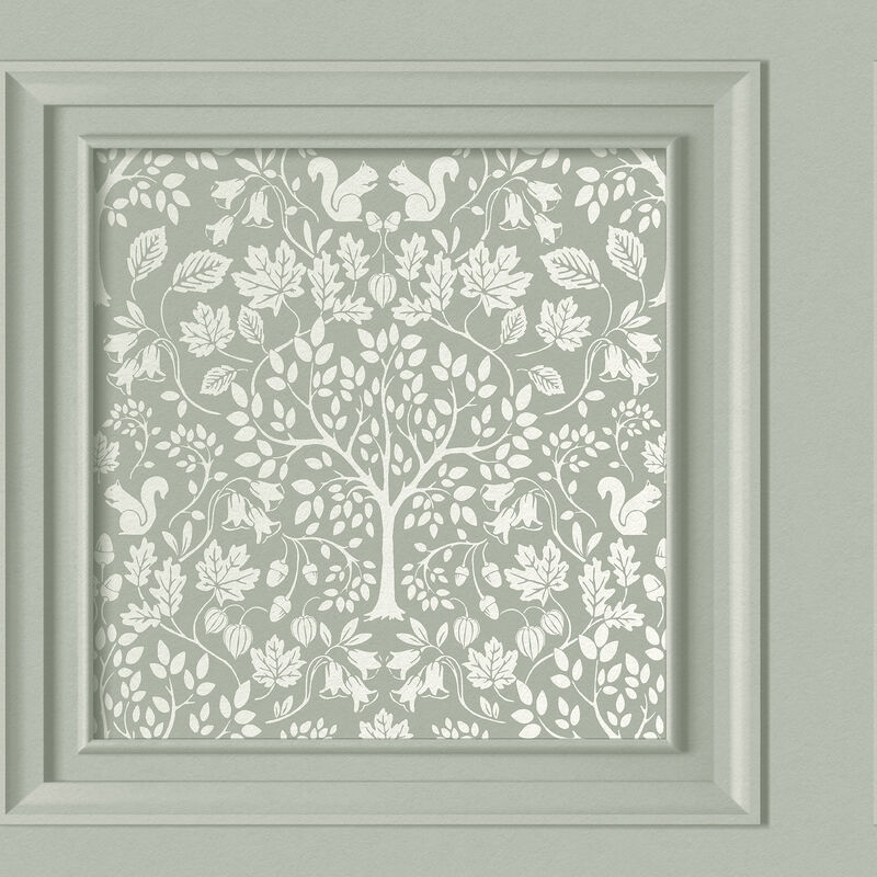 Edwina Sage Woodland Panel Wallpaper image number 0