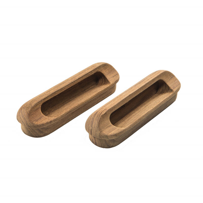 HomeRoots Set of Two Brown Teak Wood Drawer Pull Knobs image number 5