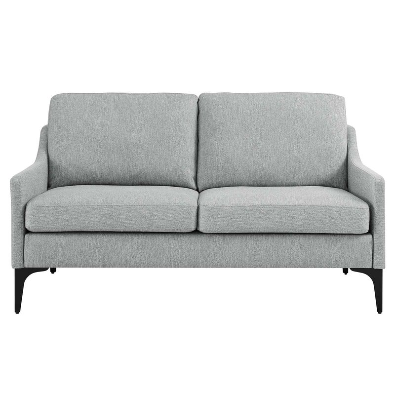 Corland Upholstered Fabric Loveseat Gray
