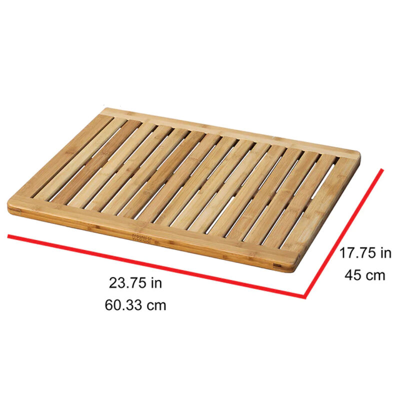 Oceanstar Bamboo Floor and Bath Mat with Non-Slip Rubber Feet