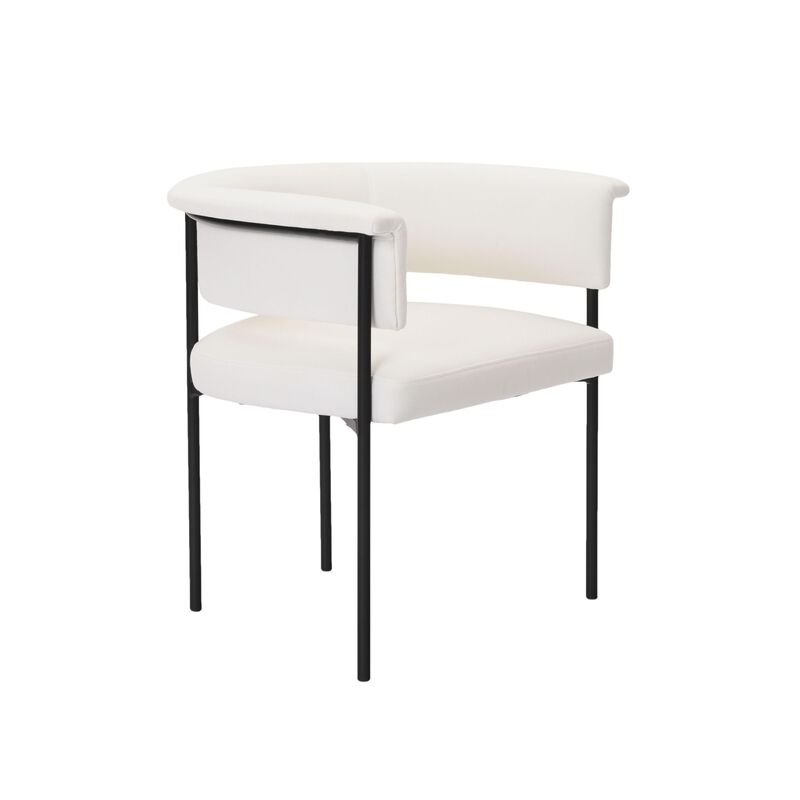 Taylor Black Performance Linen Dining Chair image number 2