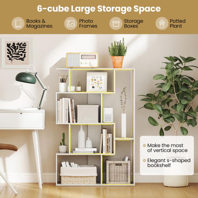 Hivvago 6-Cube Open-back Geometric Bookshelf for Bedroom Living Room