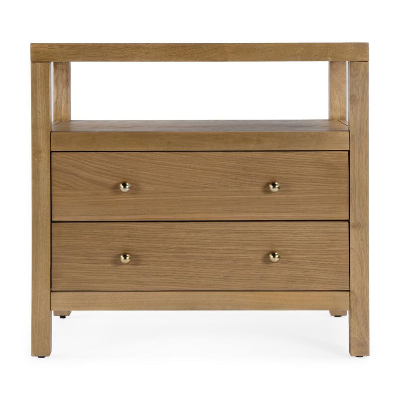 Butler Specialty Company Celine 2 Drawer Wide Nightstand, Natural