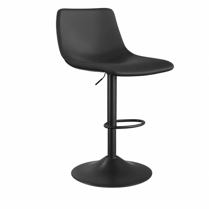Leather Adjustable Swivel Bar Stools Set of 2, Commercial-Grade Counter Height Stools with Back, 360&deg; Swivel Kitchen Island Chairs for Home, Cafe image number 0