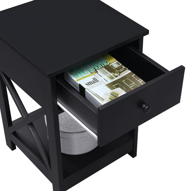 Convenience Concepts Oxford 1 Drawer End Table Black