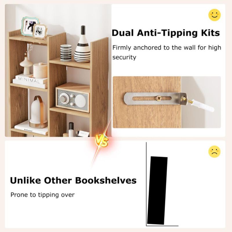 Hivvago 11-Tier Modern Book Organizer Bookcase with Anti-Tipping Kits