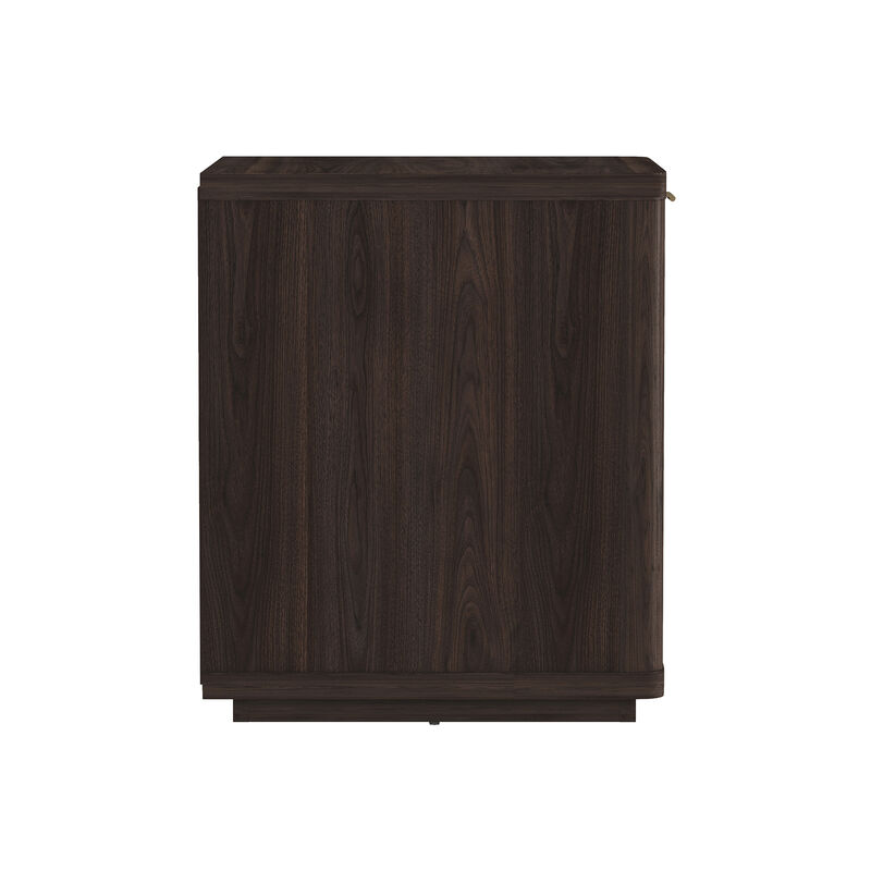 Evelyn Narrow 1-Drawer Nightstands in Brown (Set of 2)
