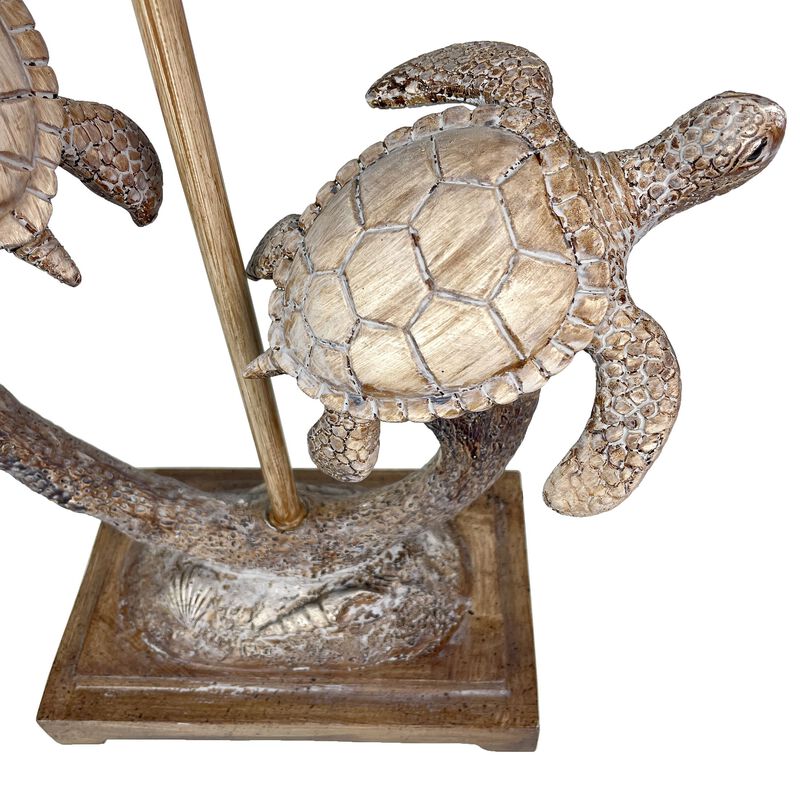 Set Of 2 Double Sea Turtle Table Lamps Coastal Nautical Resin 2775 W Shades image number 4