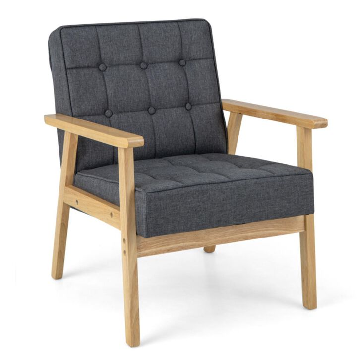 Hivvago Upholstered Armchair with Rubber Wood Armrests