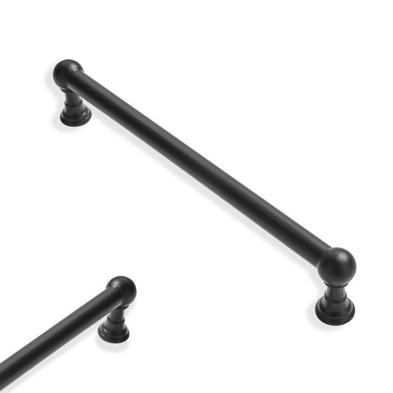 ZAUYX 2 Pack 6 Inch Hole Center Matte Black Cabinet pulls Solid Heavy Duty Drawer Handles Dresser Handles Cabinet Handles Bathro
