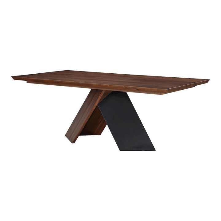Starlight Canyon Home Brown Walnut Wood Dining Table, Rectangle with Iron Legs