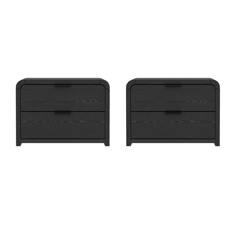 Grace 28" Nightstand in Black- Set of 2