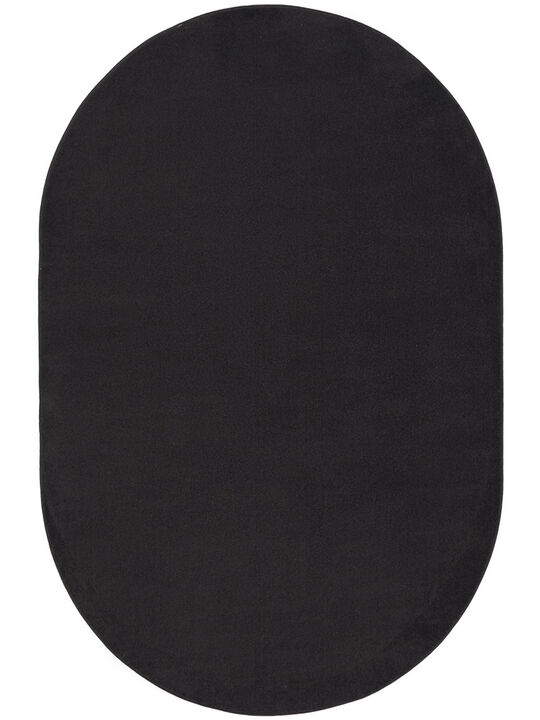 Nourison Essentials NRE01 Black 6' x 9' Oval Rug