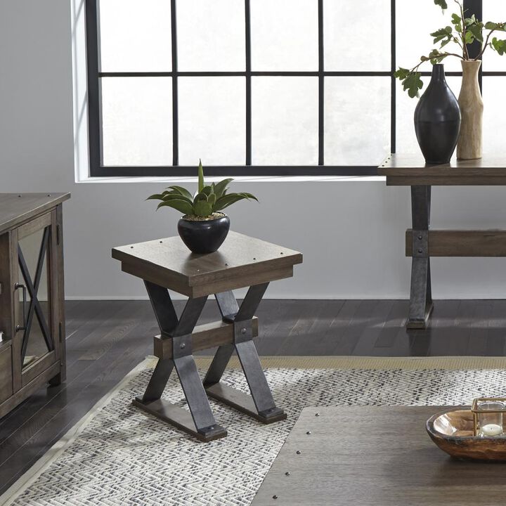 Liberty Furniture Sonoma Road Chair Side Table in Weathered Beaten Bark