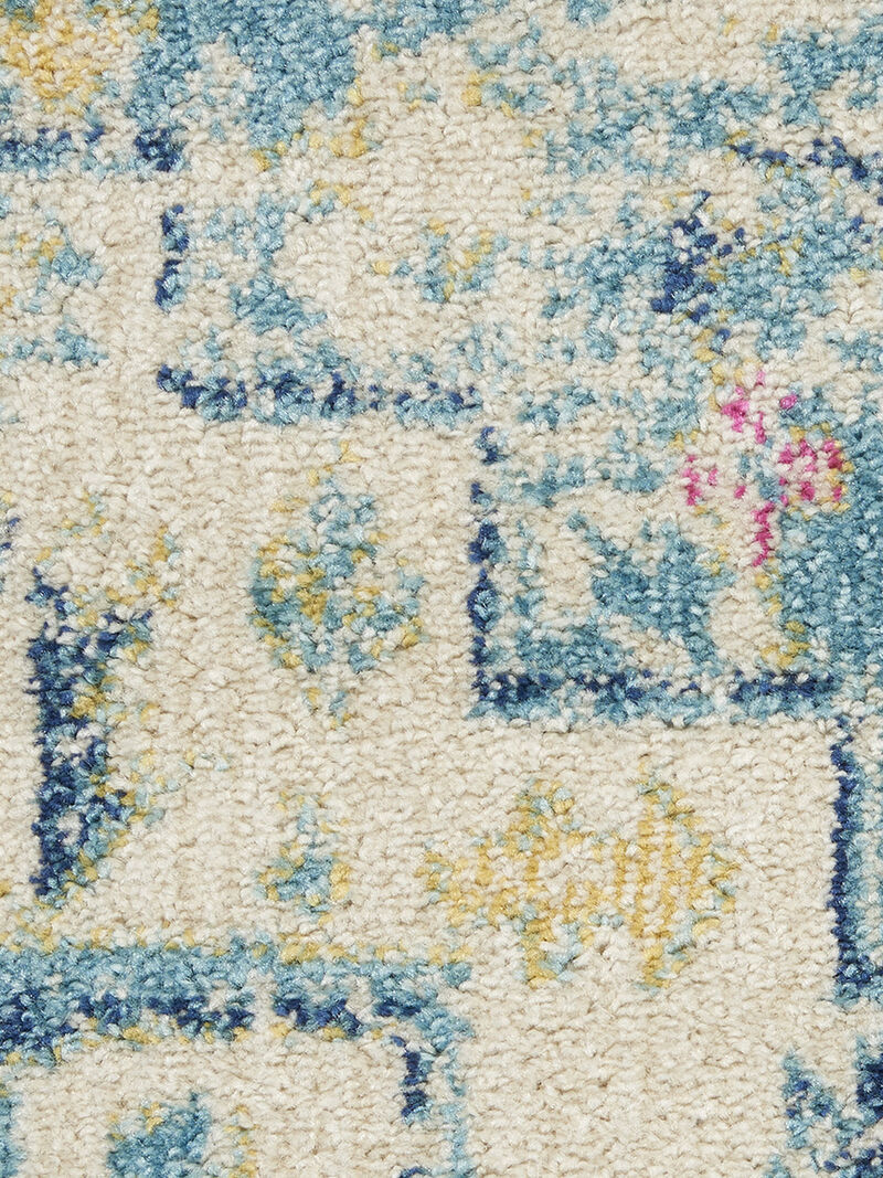 Passion PSN25 Ivory/Light Blue 2'2" x 10' Rug image number 5