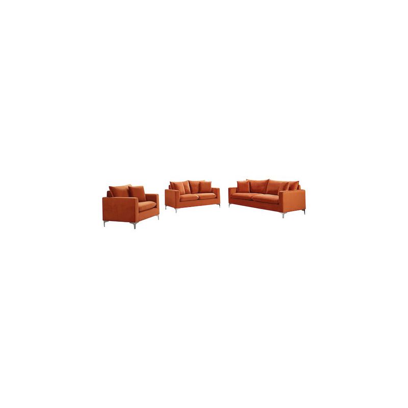 Meridian Furniture Naomi Cognac Velvet Sofa