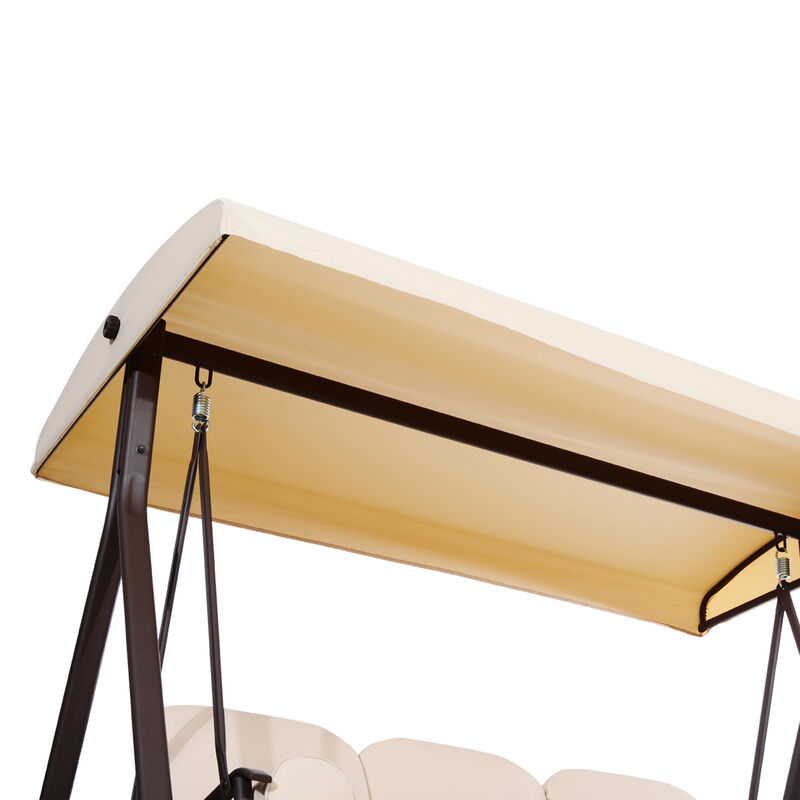 Hivvago 3-Seat Patio Swing Bench with Adjustable Canopy image number 7