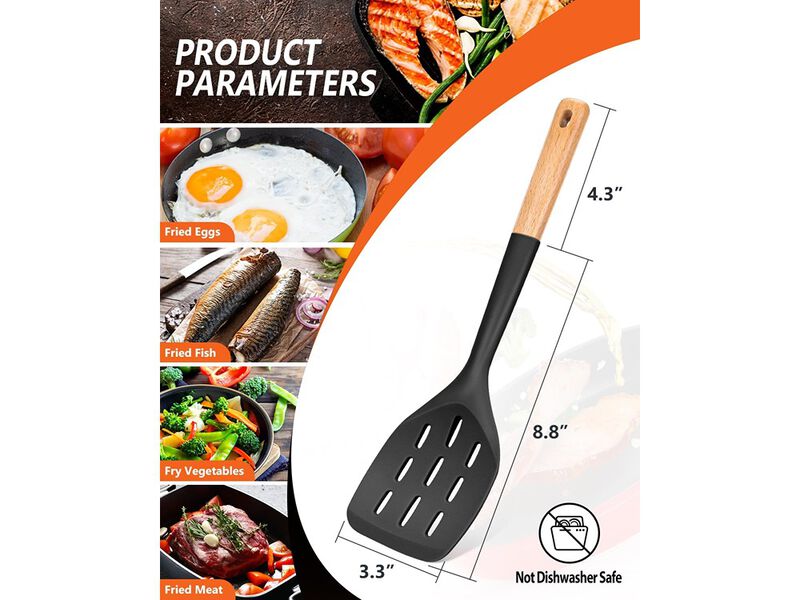 Pack of 2 Silicone Spatula, Non Stick Cooking Utensil Set image number 1