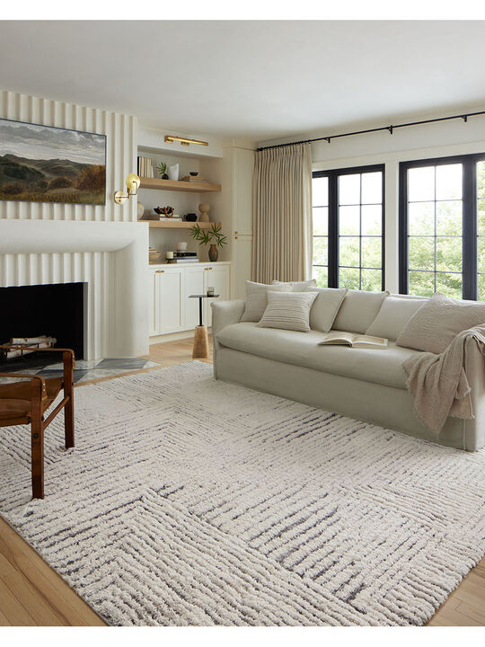 Levitt Shag Ivory/Grey 9'3" x 13' Area Rug