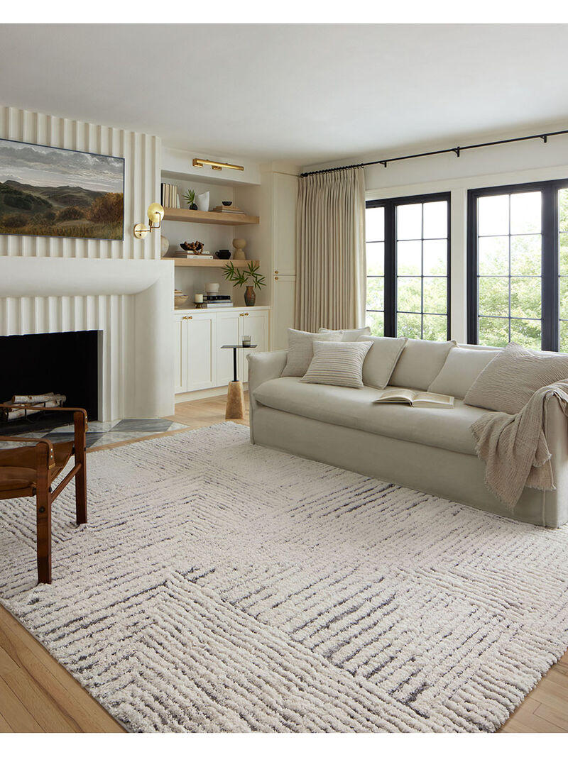 Levitt Shag Ivory/Grey 9'3" x 13' Area Rug