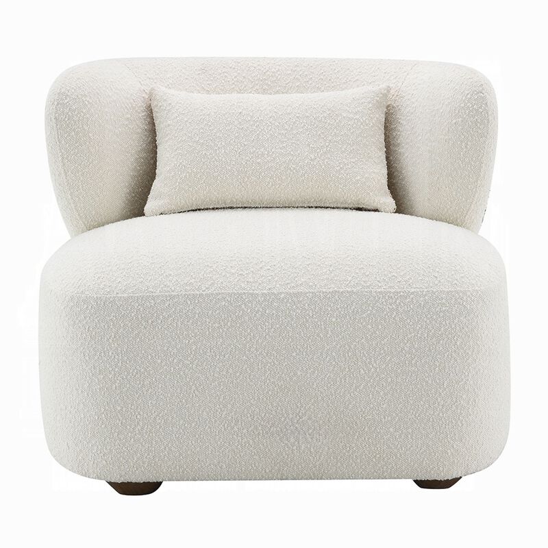 Remus Accent Oversize Chair, Beige Boucle, Round Curved Backrest image number 1