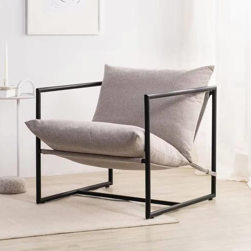 Hivvago Modern Upholstered Accent Chair with Metal Frame