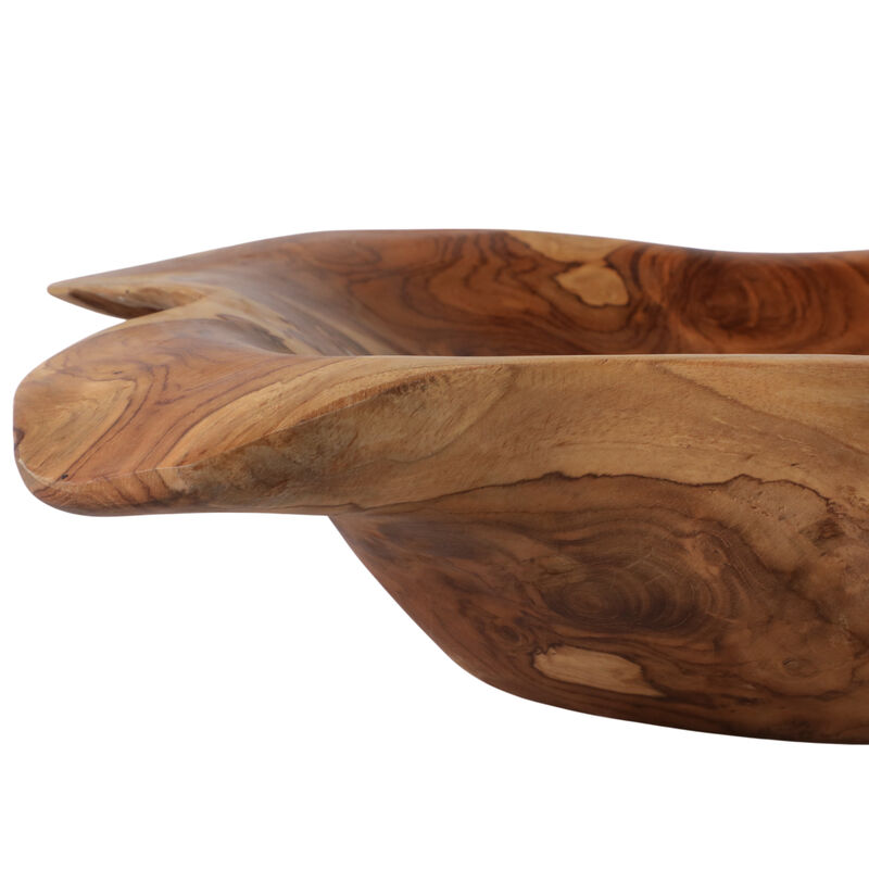 39" Teak Wood Long Bowl, Natural image number 4