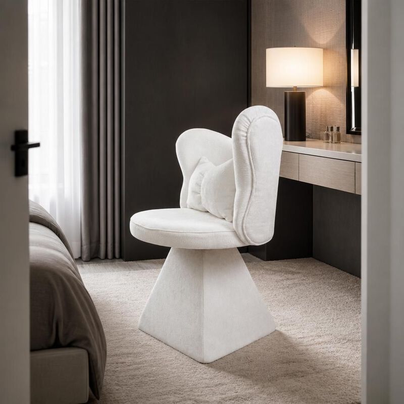 GOODSILO 360 Swivel Butterfly Back Vanity Chair Armless Accent Makeup Seating for Dining, Bedroom, Study and Recreational Use image number 2