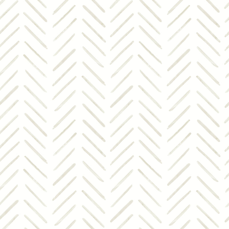 Painted Herringbone Watercolor Botanicals Wallpaper image number 4