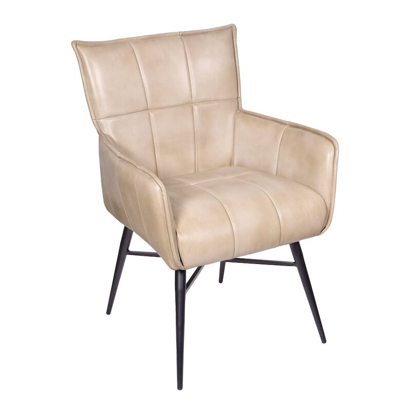 Alex Hamilton Gabriel Genuine Leather Armchairs in Stone
