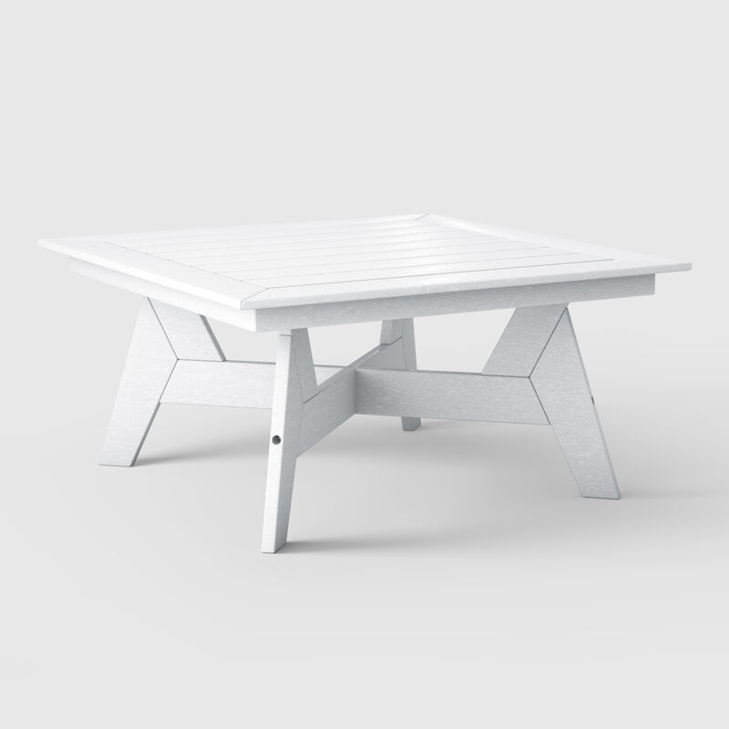 WestinTrends Modern Low Outdoor Patio Square HDPE Coffee Table