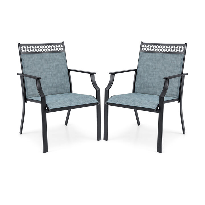 Patio Chairs Set of 2 with All Weather Breathable Fabric