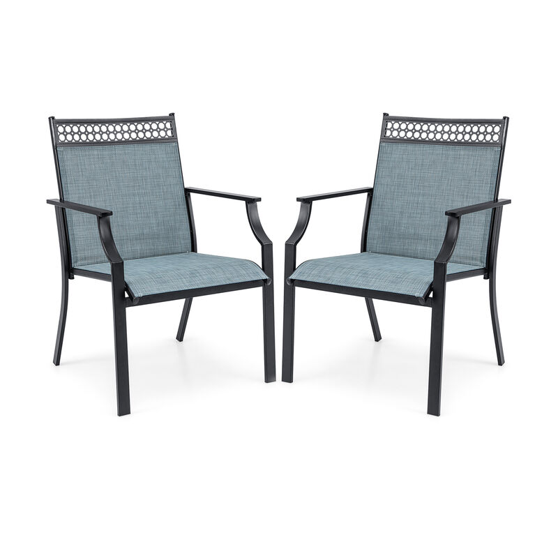 Patio Chairs Set of 2 with All Weather Breathable Fabric