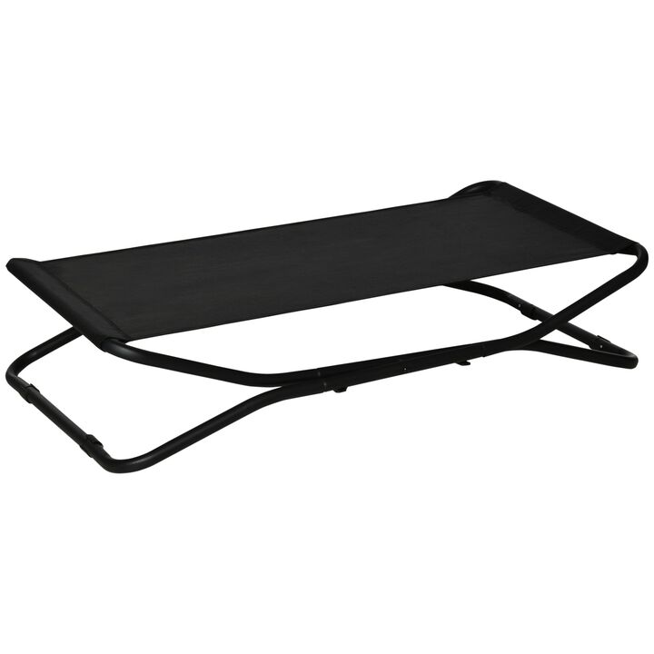 44" Cooling Elevated Dog Bed, Foldable Raised Pet Cot, with Breathable Mesh, Indoor Outdoor Use, for Small & Medium Dog, Black