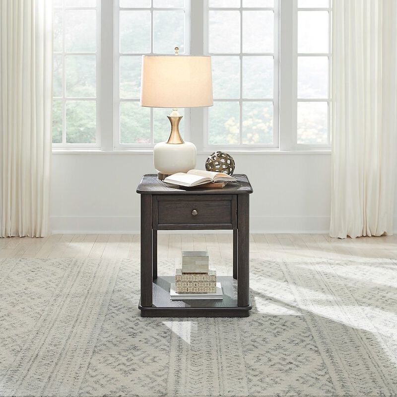 Liberty Furniture Wallace End Table for Living Room - Aged Oak image number 8