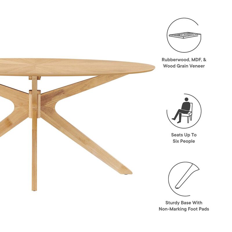 Crossroads 63" Oval Wood Dining Table image number 2
