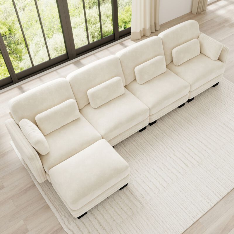 Glel Modern Minimalist Chenille Modular Sectional Sofa image number 2