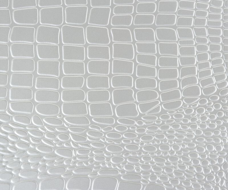 Streamdale Silver Finish Nightstand with Alligator Embossed Drawers