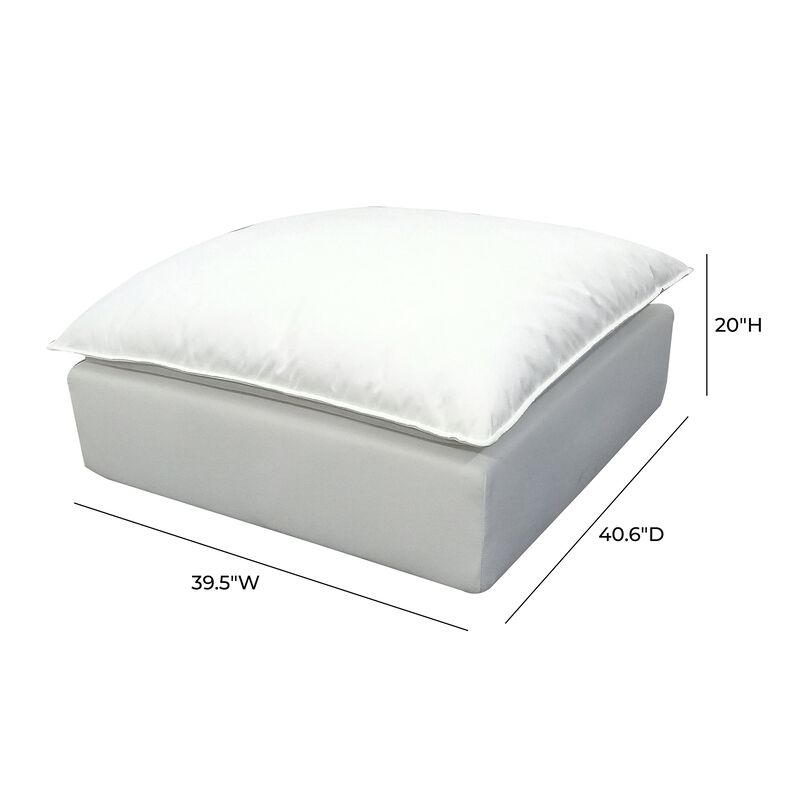 TOV Furniture Cali Pearl Upholstered Ottoman in LiveSmart Performance Fabric image number 2