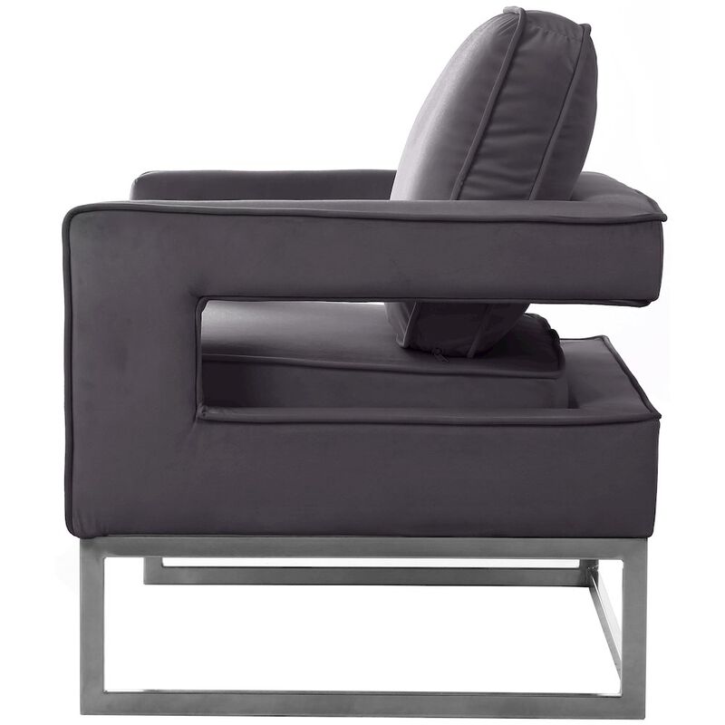 Meridian Furniture Noah Grey Velvet Accent Chair