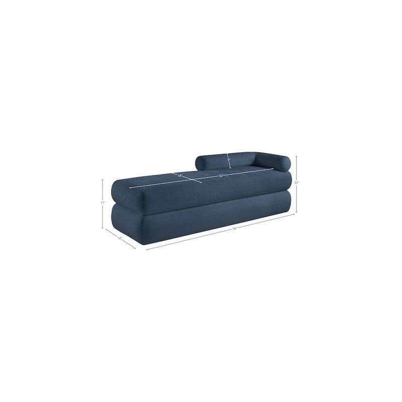 Meridian Furniture Kennedy Light Blue Chenille Fabric Bench