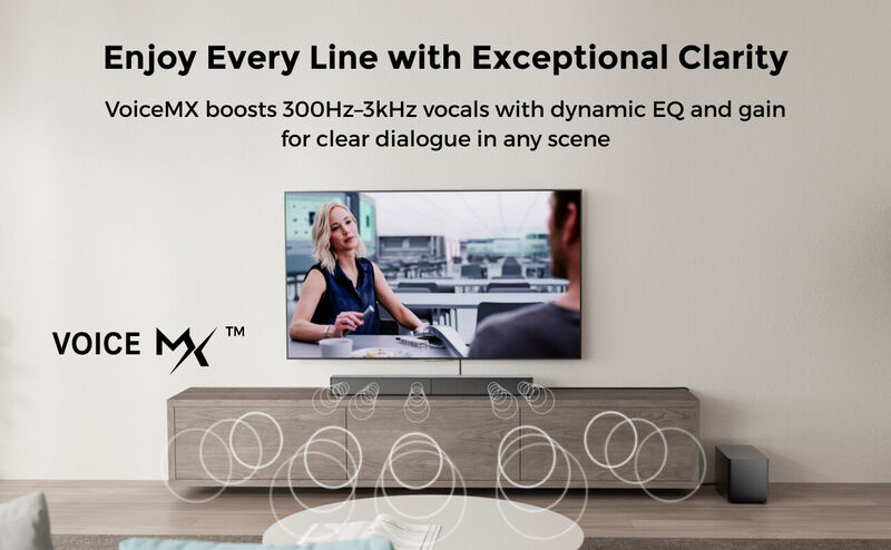 ULTIMEA Poseidon M60 Boom 5.1ch Dolby Atmos Sound System, 340W Peak Power, 5 Full-Range Drivers, Wired Subwoofer image number 5