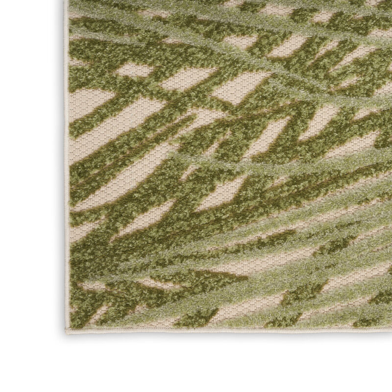 HomeRoots 12' X 15' Ivory And Green Palm Leaf Indoor Outdoor Area Rug image number 3
