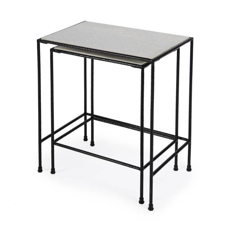 Butler Specialty Carrera Nesting Tables, Black, Black and White