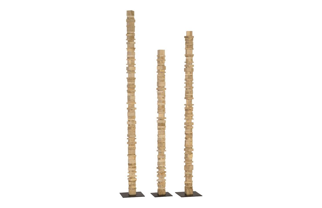 Stacked Wood Floor Sculptures Set of 3