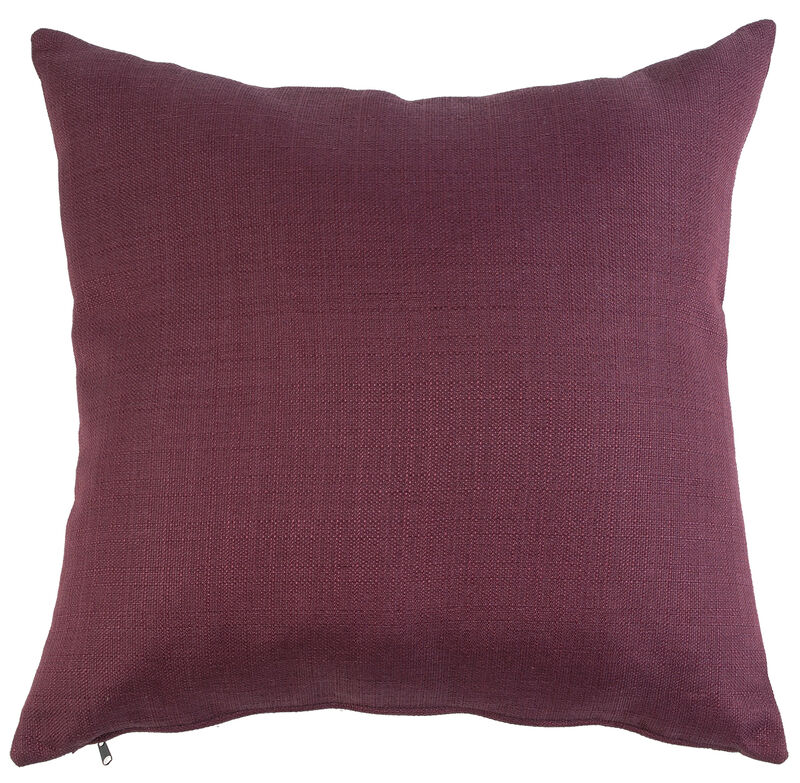 23 x 23 Inch Linen Fabric Pillow with Polyester Fiber Insert, Purple-Benzara image number 1