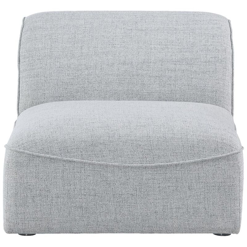 Meridian Furniture Miramar Grey Durable Linen Textured Armless