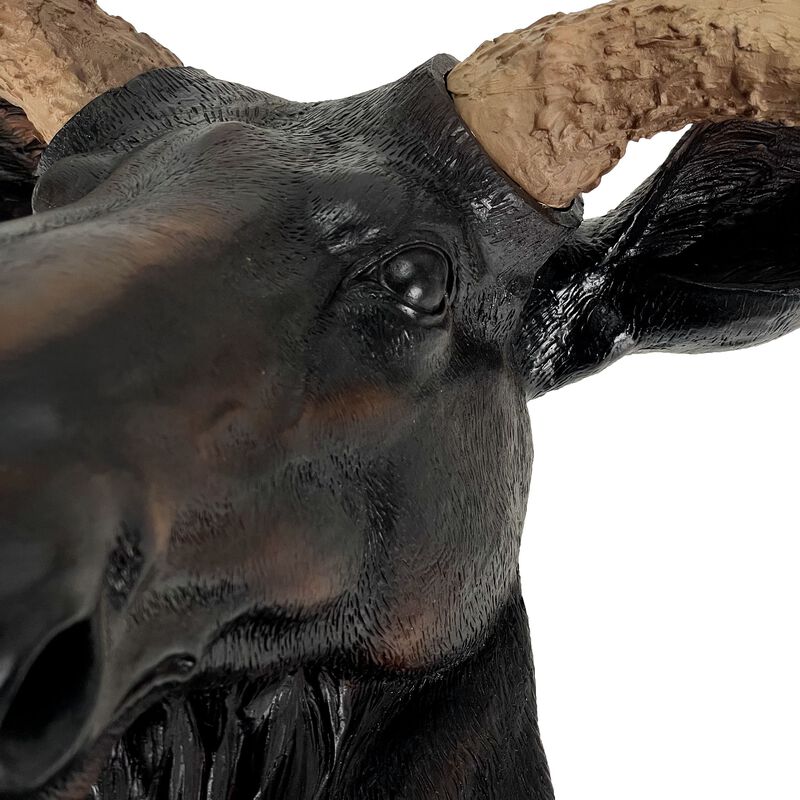 Rustic Moose Head Bust Wall Sculpture 20x23in Brown Cabin Lodge Decor image number 2