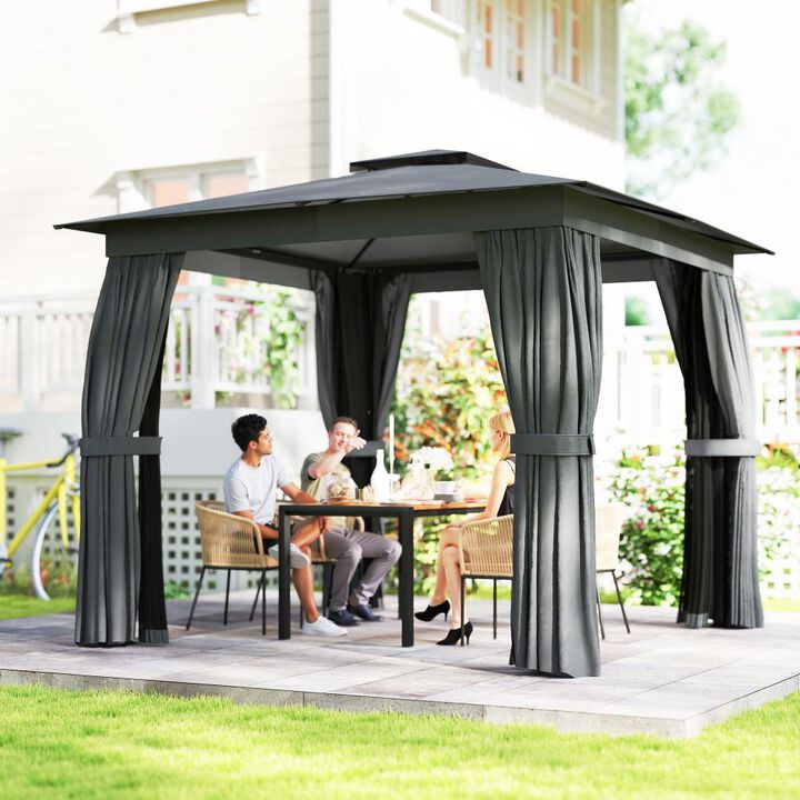 Hivvago 10x10 Outdoor Patio Gazebo with Curtains